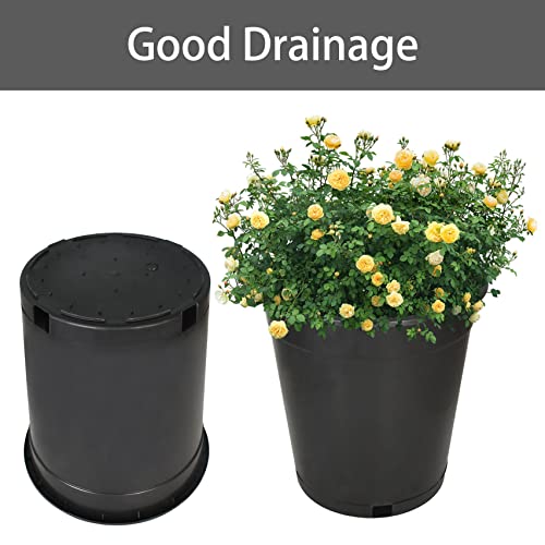 Plant Nursery Pot 10-Pack 3.6 Gallon Plastic Garden Planter Pots Flower Seedling Injection Molded Container Seed Starting Pot for Indoor Outdoor Plants Seedlings Vegetables Black - size: Standard 3.6 Gallon