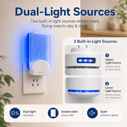Plug-in Flying Insect Trap for Gnats & Fruit Flies, 2 Devices + 10 Refills - size: 2 Devices + 10 Refills