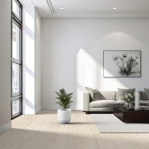 Kante Small Round Capsule White Concrete Planter 11" Dia, Outdoor - color: White, size: 11.0"Dia x 11.0"H