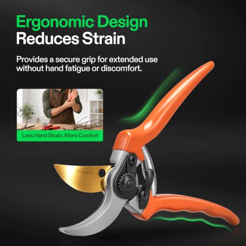 VIVOSUN 8" Bypass Pruning Shears for Gardening, Heavy-Duty Garden Scissors, Ultra Sharp Pruners with 3/4 in. Cut Capacity, Garden Clippers for Pruning - style: Bypass Pruner