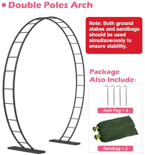 Queension Extra Large Wedding Arch for Ceremony 8.5Ft Wide 7.4Ft High,Black - color: Black, size: 7.4FT