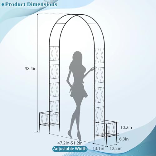 Heavy Duty Garden Arch Trellis for Climbing Plants Metal Garden Arbors