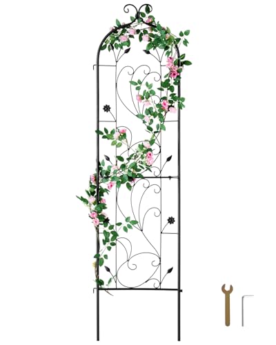 VEVOR 60 x 15 in, Rustproof Metal Garden Flower Trellis, Outdoor Climbing Rose & Cucumber Support, Decorative Tall Clematis Trellis for Courtyards & Lawns - size: 60''H x 15''W, style: 1Pack