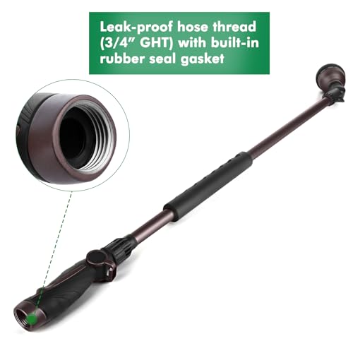 RESTMO 36” Watering Wand for Garden Hose, Heavy Duty Hose Sprayer Nozzle - color: Oil Rubbed Bronze