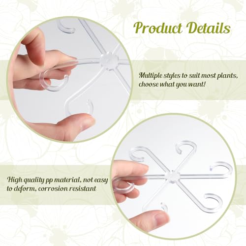 Clear Indoor Plant Support Stakes, 8 Pack Plastic Stem Holders - color: 8 Pcs Clear