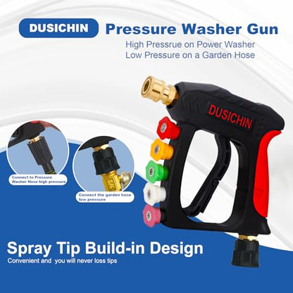 DUSICHIN Pressure Washer Attachment Gun Short Wand 3000 PSI 7 GPM