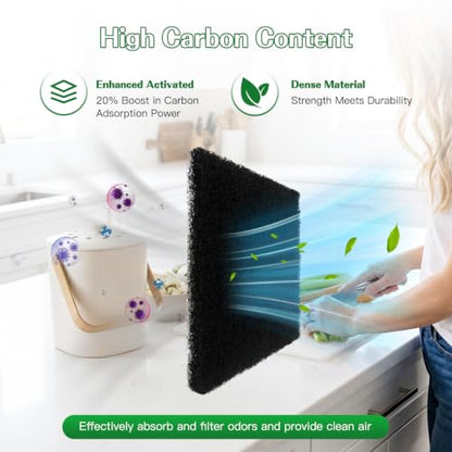 Homesweet 10 Pack Square Compost Bin Filters Spare Activated Carbon Filter Sheets to Improve Indoor Air Quality by Regulating Composting Emissions to Have a Clean House (5 Inches)