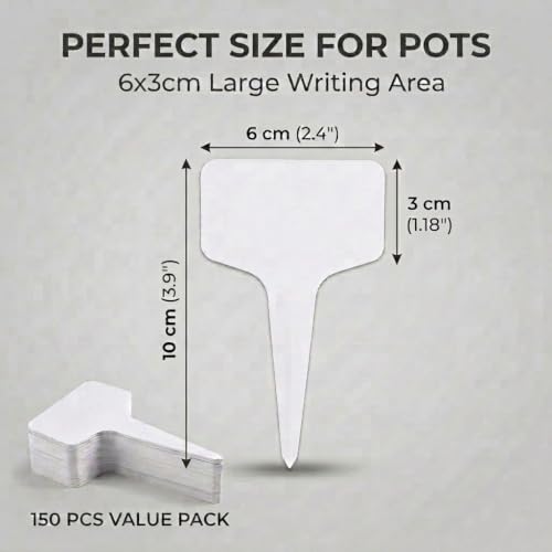 MIHEY 150 Pcs Plant Labels Waterproof Garden Stake Markers with Pen - color: White