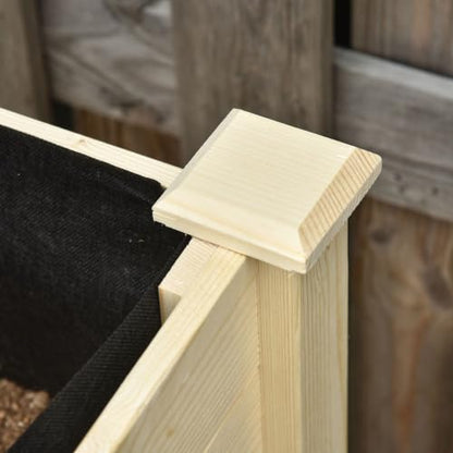 Outsunny Raised Garden Bed Elevated Planter Box 47" x 22" x 33", Natural - color: Natural, size: 47" x 22" x 33"
