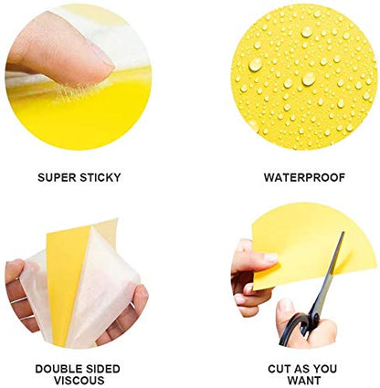 Gideal 50-Pack Dual-Sided Yellow Sticky Traps for Flying Plant Insect Fungus Gnats Whiteflies Aphids Leafminers Thrips (6x8 Inches, Included 50pcs Twist Ties) - size: 50 Pack