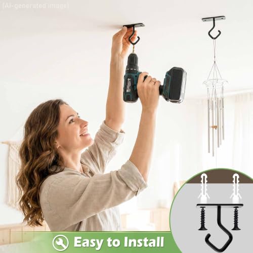 2.5" Ceiling Hooks for Hanging Plants - Heavy Duty Metal Hooks 2-Pack - size: 3C-2.5"4PCs