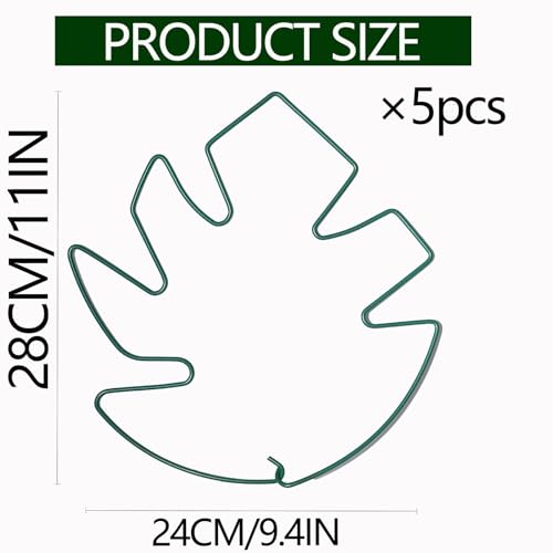 Yohsnor 5PCS Green Monstera Plant Stem Support-11x9.4in Stem Holder - color: Green, size: 11IN*9.4IN