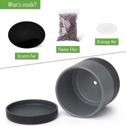 D'vine Dev 8 Inch Ceramic Planter Pot, Slate, 94-O-D-5 - color: Slate, size: Medium