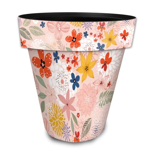 Briarwood Lane Everyday Planter 14" x 15" x 15" Colorful Flowers Large Planter - color: Colorful Flor, size: Large