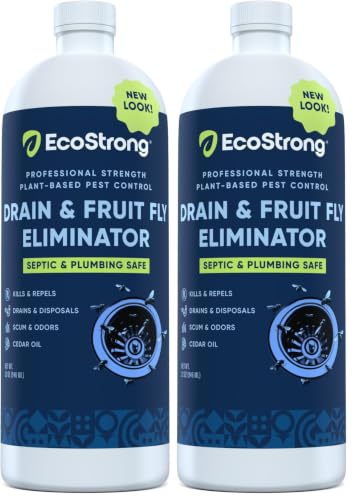 Fruit Fly Drain Treatment | Drain Fly Eliminator | Eliminates Gnats, Sewer Flies and More - Works in All Drains - 32 Fl Oz (Pack of 2) - size: 32 Fl Oz (Pack of 2)