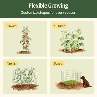 Vego 3-Panel Tomato Cage for Garden & Pots, Rust-Resistant Tomato Stakes Plant Cage Trellis Support for Climbing Vegetables Plants - 14.5" Triangle 3 Pack - size: 14.5 inch
