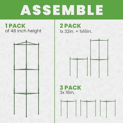 1 Pack 48" Tomato Cages for Garden - Large Tomato Plant Support Trellis - size: 1 Pack, 48 Inches