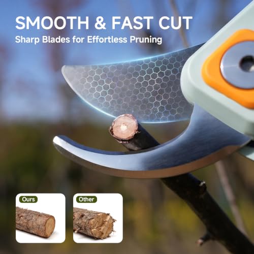 PrunePro® 8.2" Pruning Shears Ultra Sharp Lightweight Bypass Plant Clippers - color: Green