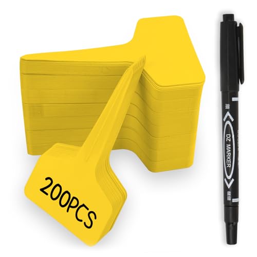 Plant Labels, 200pcs Yellow Tags, Waterproof Outdoor Markers, Plastic Signs for Seedlings, Greenhouse Accessories, Vegetable Garden Supplies - color: Yellow