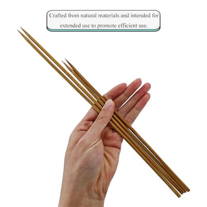 HAHIYO 12 and 16Inches 20Pcs Total (10Pcs Each) Natural Carbonized Bamboo Plant Stake Wood Garden Stake Bamboo Rod Wooden Plant Support Floral Stick for Orchid Tomato Potted Indoor Outdoor Gardening - size: 12In&16In-20P