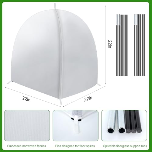 2 Pcs Winter Plant Covers with Stakes, Frost Protection Tent for Shrubs and Bushes , Waterproof, Reusable & Easy Setup , Suitable for Keeping Outdoor Plants Warm in Winter and Sun protection in summer