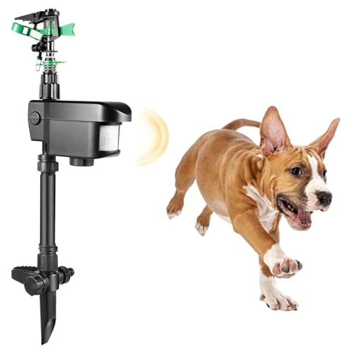 Motion Activated Sprinkler, Solar Powered Motion Sensor Sprinkler, Water Sprayer for Outdoor Animal Control, Garden Deterrent for Lawn & Vegetable Fields