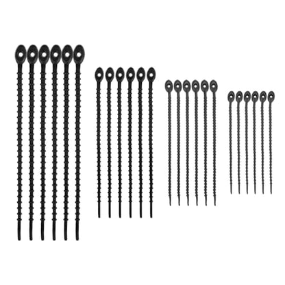 M METERXITY 24-Pack Adjustable Plant Ties, 4.7/5.9/6.7/8.2 Inch Silicone Flexible Multi-Function Garden Twist Tie for Crafts/Gift Wrapping/Gardening Plants, Reusable Support Twine [Black] - color: Black