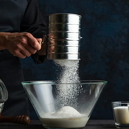 Toresano Flour Sifter, Hand Crank Sifter for Baking with Fine Mesh Rotary