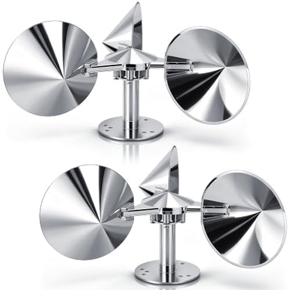 2 Pack Short Reflective Bird Deterrent Spinners with Upgraded Metal Base