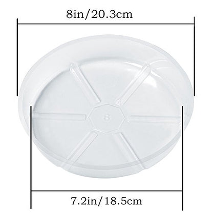 10 Pieces of 8 inch Clear Plastic Plant Saucer Drip Trays for pots (8") - size: 8"