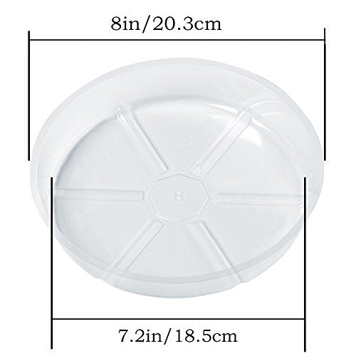 10 Pieces of 8 inch Clear Plastic Plant Saucer Drip Trays for pots (8") - size: 8"