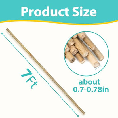 Bamboo Stakes 7FT, 15pcs Garden Stakes Specifically Designed for Climbing Plants, Ideal for Tomatoes, Beans, Cucumbers, Peppers, Vines, and More Plant Growth - size: 7FT, 15pcs
