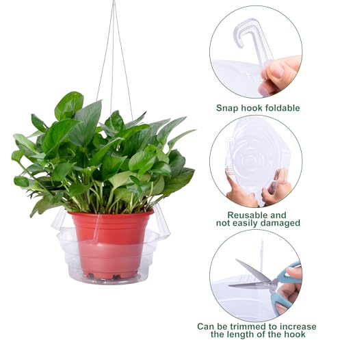 Adnee 15 Pcs 8 Inch Hanging Plant Water Catcher-Clear Plastics Plant Water Catcher Tray-Hanging Plant Saucers Drip Pans for Indoor Outdoor Hanging Basket Flower Pot - color: 8 Inch