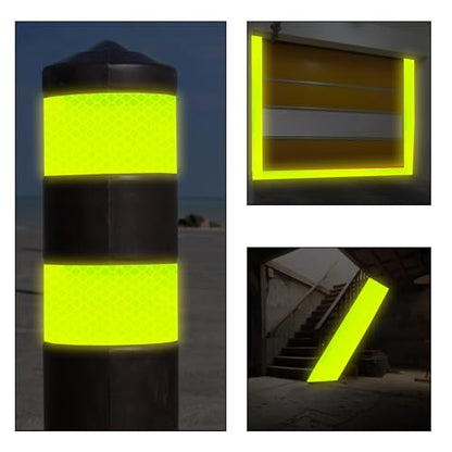 SWRT 2 Inch X 30 FT Reflective Tape Outdoor Waterproof DOT-C2 Fade Resistant Fluorescent Green Reflective Strong Adhesive Safety Warning Reflector Conspicuity Tape for Trailer Trucks Bikes - size: 2IN x 30FT