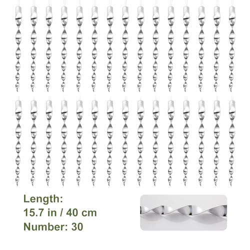 OFFO Large Bird Scarer Rods, 15.7 in (30 PCS) Reflective Bird Device Outdoor Bird Scarer to Keep Pigeon and Woodpecker Away from Garden or Yard, Silver - color: Silver