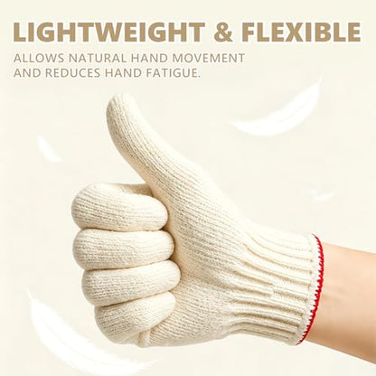 Large String Knit Cotton Work gloves for Men,Gardening