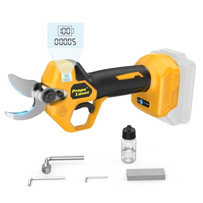 Pruning Shears Compatible with Dewalt 20V Battery, SK5 Blade, 0.8-1.5" Cut - color: Yellow