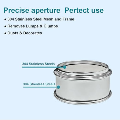 2.36" (6cm) Full 304 Stainless Steel Mini Lab Sieve, 120 Mesh(0.125mm) - size: 120 Mesh(0.125mm)/Ф2.4in(6CM)