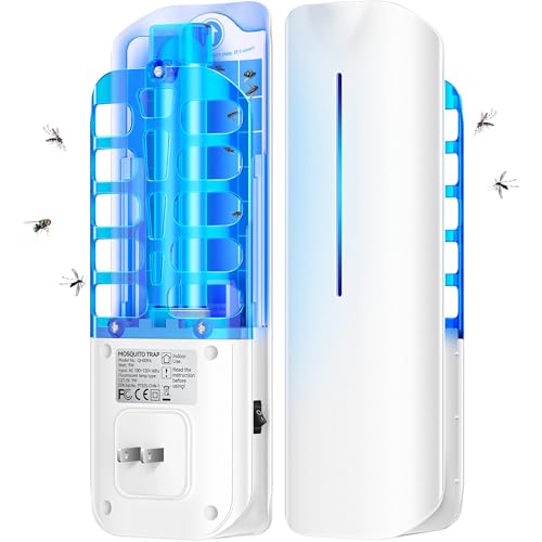 BURLAN Flying Insect Trap, Plug-in Fruit Fly Trap Indoor 9W Night UV Light - color: 1PC-White