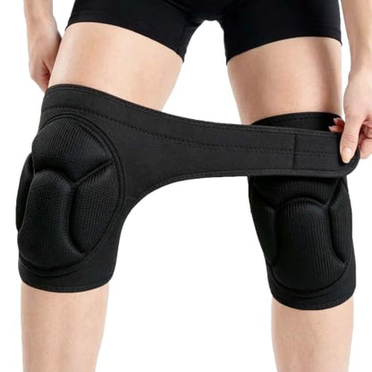 Men & Women Knee Pads - Waterproof Cushion with Straps for Adult, Black L - color: Black, size: Large