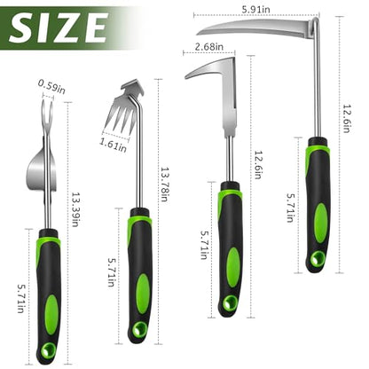 Weed Puller Tool, 4 Pack Stainless Steel Weeding Tool