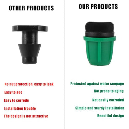 Drip Irrigation Misting Nozzle Kit, 45Pcs Drip Irrigation Parts with 20Pcs 4/7" to 1/4" Barbed Tee Connectors, 20Pcs 1/4" Green Atomizing Misting Nozzles, 5Pcs 4/7" End Caps for Garden Watering - size: Basic Drip Irrigation Kit
