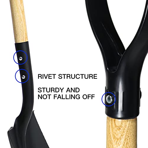 KOLEIYA Flat Shovel,Transfer Shovel with D Handel and Heavy Duty Square Head for Landscaping,Gardening,Construction,Snow Shoveling and Yard Work,41-Inch,Metal+Wooden - style: Flat Shovel