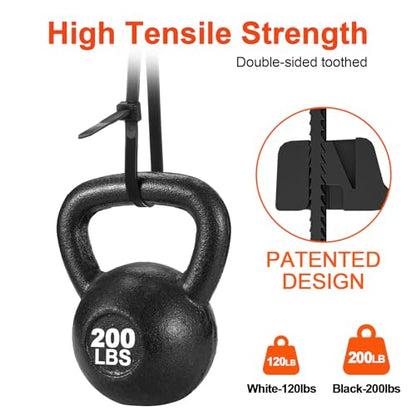 Zip Ties Heavy Duty 12+12 inch,V-Shaped Toothed Double Sided With 200 LBS Tensile Strength Cable Ties ，Extra Large Wire Ties Adjustable Nylon Tie Wraps for Indoor Outdoor Black and White（100 Pack） - size: 12+12 inch 100 Pack （120-200 Lbs ）