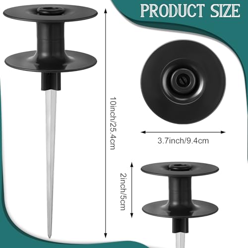 Chumia Garden Hose Guide Stakes, 10 Inch Metal Spike, Black, 12 Pieces - color: Black