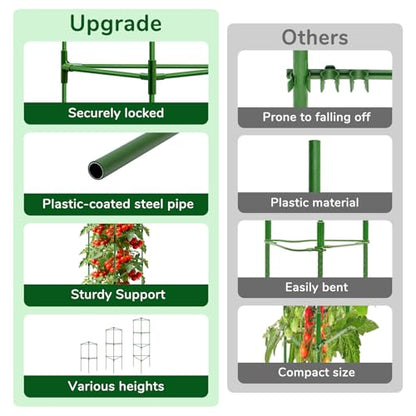 ZeeDix 65 Inch 4 Pack Heavy Duty Tall Tomato Cages for Garden - size: 65"-4 Pack