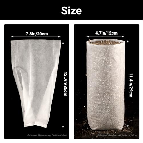 Nursing Growing Pouch, 200 PCS 7.8 x 13.7 Inches Breathable Non-Woven Plants Nursery Grow Bags, Aeration Fabric Seedling Pots Container for Vegetable, Flower, Plant Grow, White - color: White, size: 7.8"x13.7"/Pack of 200