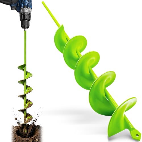 3"x24" Extra Long Auger Drill Bit, One-Piece Solid Steel Construction - color: Green, size: 3"x24"