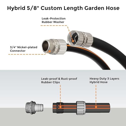 Giraffe Tools Garden Hose 5/8", 5ft Male to Female - size: 5ft Male to Female Hose