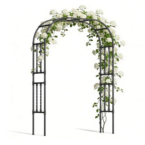 Square Tube Metal Garden Arbor Trellis,5.9x7.9FT - color: 5.9 FT L/Black, size: Full Arch